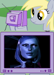 Size: 561x771 | Tagged: safe, derpy hooves, pegasus, pony, citadel, citadel dlc, derp, edi, exploitable meme, female, funny, mare, mass effect, mass effect 3, meme, obligatory pony, tv meme