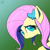 Size: 700x700 | Tagged: safe, artist:raikoh, fluttershy, pegasus, pony, bust, hairclip, looking at you, portrait, solo