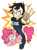 Size: 633x855 | Tagged: safe, artist:gashi-gashi, pinkie pie, earth pony, pony, commission, crossover, dan, dan vs