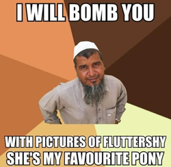 Size: 500x487 | Tagged: safe, fluttershy, human, advice meme, artifact, barely pony related, exploitable meme, image macro, irl, irl human, meme, ordinary muslim man, paraprosdokian, photo