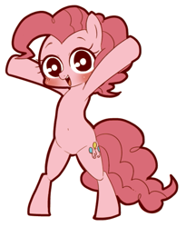 Size: 523x638 | Tagged: safe, artist:umeguru, pinkie pie, pony, bipedal, pixiv, solo