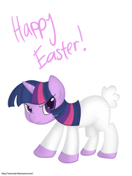 Size: 2112x2814 | Tagged: safe, artist:leslers, derpibooru import, twilight sparkle, bunny costume, clothes, easter, simple background, solo, unamused