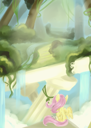 Size: 1024x1446 | Tagged: safe, artist:facerenon, fluttershy, pegasus, pony, female, mare, nature, solo