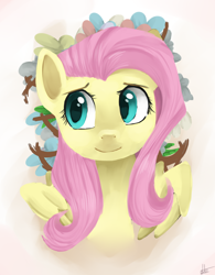 Size: 2000x2570 | Tagged: safe, artist:facerenon, fluttershy, pegasus, pony, bust, portrait, solo