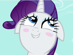 Size: 397x304 | Tagged: safe, screencap, rarity, pony, unicorn, simple ways, blushing, lip bite, solo