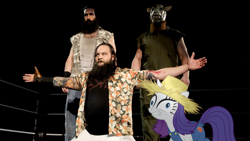 Size: 1284x722 | Tagged: safe, rarity, human, simple ways, bray wyatt, erick rowan, irl, irl human, luke harper, photo, the wyatt family, wrestling, wwe