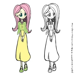 Size: 600x600 | Tagged: safe, artist:grimarionette, fluttershy, human, humanized, solo