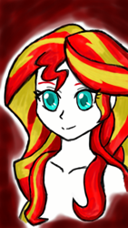 Size: 720x1280 | Tagged: safe, artist:emichaca, sunset shimmer, equestria girls, bust, colored pupils, human coloration, portrait, solo