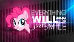 Size: 1920x1080 | Tagged: safe, artist:pssyndrome, pinkie pie, earth pony, pony, lens flare, smiling, solo, vector, wallpaper