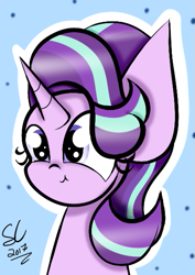 Size: 411x580 | Tagged: safe, artist:sugarcloud12, starlight glimmer, pony, unicorn, bust, cute, glimmerbetes, portrait, smiling, solo