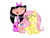 Size: 1280x960 | Tagged: safe, artist:katypwny, fluttershy, pegasus, pony, brushie, crossover, grooming, isabella garcia shapiro, phineas and ferb