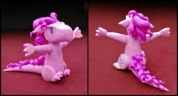 Size: 867x470 | Tagged: safe, artist:howmanydragons, pinkie pie, dragon, craft, pinkiedragon, sculpture, species swap