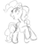 Size: 562x640 | Tagged: safe, artist:zira22_don, pinkie pie, earth pony, pony, monochrome, pixiv, solo