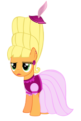 Size: 9000x13399 | Tagged: safe, artist:ashbreeze-rain, applejack, earth pony, pony, absurd resolution, alternate hairstyle, clothes, dress, fancy, simple background, solo, transparent background, vector