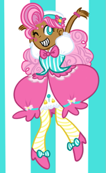 Size: 405x661 | Tagged: safe, artist:cylo, pinkie pie, human, clothes, dress, gala dress, humanized, moderate dark skin, solo