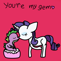 Size: 900x900 | Tagged: safe, artist:jolteongirl, rarity, spike, dragon, pony, unicorn, female, interspecies, male, shipping, sparity, straight, valentine