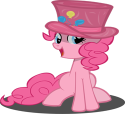 Size: 936x853 | Tagged: safe, artist:riskytheart, pinkie pie, earth pony, pony, hat, simple background, solo, transparent background, vector