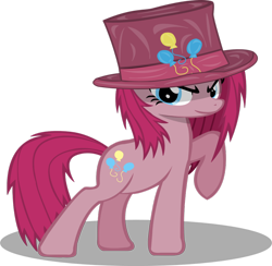 Size: 904x883 | Tagged: safe, artist:riskytheart, pinkie pie, earth pony, pony, hat, pinkamena diane pie, simple background, solo, transparent background, vector