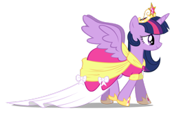 Size: 1104x723 | Tagged: safe, artist:pauuhanthothecat, derpibooru import, twilight sparkle, twilight sparkle (alicorn), alicorn, pony, clothes, coronation dress, cute, dress, female, mare, simple background, solo, transparent background, twiabetes, vector