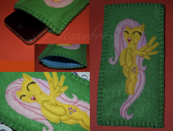 Size: 1346x1020 | Tagged: safe, artist:blindfaith-boo, fluttershy, pegasus, pony, female, mare, phone case, pink mane, yellow coat