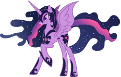 Size: 1600x1024 | Tagged: dead source, safe, artist:doctorxfizzle, derpibooru import, nightmare moon, twilight sparkle, twilight sparkle (alicorn), alicorn, pony, fusion