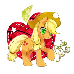 Size: 800x800 | Tagged: safe, artist:zakro, applejack, earth pony, pony, pixiv, raised hoof, solo