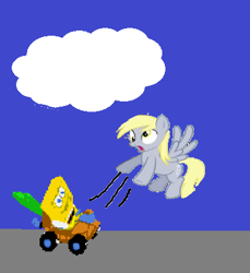 Size: 384x420 | Tagged: safe, artist:angrynoahs, derpy hooves, pegasus, pony, car, female, hater, mare, spongebob squarepants