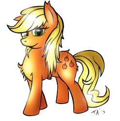 Size: 2040x2064 | Tagged: safe, artist:talentlessash, applejack, earth pony, pony, chest fluff, loose hair, simple background, solo, transparent background