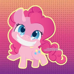 Size: 450x450 | Tagged: safe, artist:miss-glitter, pinkie pie, earth pony, pony, female, grin, mare, pink coat, pink mane, solo