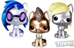 Size: 1058x692 | Tagged: safe, derpy hooves, dj pon-3, doctor whooves, vinyl scratch, pegasus, pony, female, funko, mare, official, toy