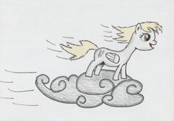 Size: 1014x710 | Tagged: safe, artist:nightfly19, derpy hooves, pegasus, pony, female, mare, solo, traditional art