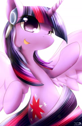 Size: 1250x1920 | Tagged: safe, artist:dshou, derpibooru import, twilight sparkle, twilight sparkle (alicorn), alicorn, pony, female, headphones, mare, solo