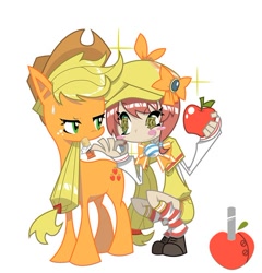 Size: 480x499 | Tagged: artist needed, dead source, safe, applejack, earth pony, pony, japanese, nero yuzurizaki, pixiv, sora tokui, tantei opera milky holmes, voice actor joke