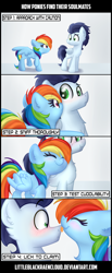 Size: 1024x2484 | Tagged: safe, artist:littleblackraencloud, derpibooru import, rainbow dash, soarin', pegasus, pony, behaving like a cat, comic, cuddling, cute, dashabetes, female, licking, male, mare, shipping, sniffing, soarindash, stallion, straight, text, tongue out, wings