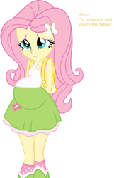 Size: 1160x1801 | Tagged: safe, fluttershy, equestria girls, pregnant, pregnant edit, solo, teen pregnancy, young adult pregnancy