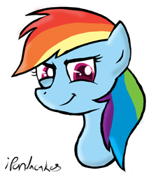 Size: 1024x1186 | Tagged: safe, artist:ipandacakes, derpibooru import, rainbow dash, pegasus, pony, bust, portrait, simple background, solo, transparent background