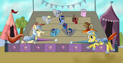 Size: 7000x3600 | Tagged: safe, artist:eillahwolf, derpy hooves, oc, pegasus, pony, female, mare