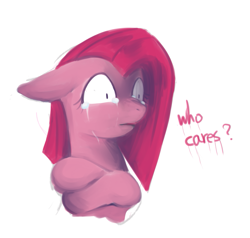 Size: 935x890 | Tagged: safe, artist:sion, pinkie pie, earth pony, pony, crying, pinkamena diane pie, solo