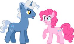 Size: 1394x832 | Tagged: safe, artist:ludiculouspegasus, pinkie pie, pokey pierce, earth pony, pony, female, male, pokeypie, shipping, straight