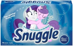 Size: 576x368 | Tagged: safe, rarity, suri polomare, pony, unicorn, imma snuggle you, parody, ponified, snuggling, unwilling