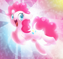 Size: 600x562 | Tagged: safe, artist:pegasisters82, pinkie pie, pony, colored pupils, cute, diapinkes, floppy ears, happy, open mouth, solo