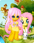 Size: 120x150 | Tagged: safe, angel bunny, fluttershy, human, fluttershy's cottage, gaia online, humanized