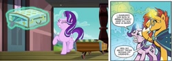 Size: 887x316 | Tagged: safe, idw, screencap, starlight glimmer, sunburst, pony, unicorn, uncommon bond, spoiler:comic, spoiler:comiclom6, continuity, screencap comic, suitcase