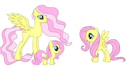 Size: 1222x669 | Tagged: safe, fluttershy, pegasus, pony, pony creator, concept, filly, multeity, older, self ponidox, time paradox, younger