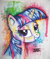 Size: 1200x1426 | Tagged: safe, artist:traviswar, derpibooru import, twilight sparkle, graffiti, painting, solo, traditional art