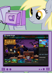 Size: 548x769 | Tagged: safe, derpy hooves, pegasus, pony, exploitable meme, female, mare, meme, muffin knight, obligatory pony, steam, steam (software), tv meme