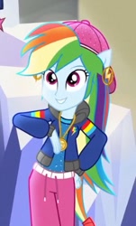 Size: 240x397 | Tagged: safe, derpibooru import, screencap, rainbow dash, dance magic, equestria girls, spoiler:eqg specials, cropped, cute, dashabetes, ponied up, rapper dash