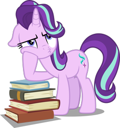 Size: 4697x5000 | Tagged: safe, artist:dashiesparkle, starlight glimmer, pony, unicorn, uncommon bond, .svg available, absurd resolution, book, bored, cute, duckface, female, floppy ears, glimmerbetes, mare, simple background, solo, transparent background, vector