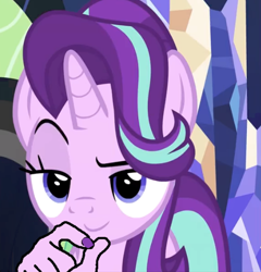 Size: 510x531 | Tagged: safe, edit, edited screencap, screencap, starlight glimmer, pony, unicorn, shadow play, aho, exploitable meme, glimmerposting, hand, meme, nail polish, pepe the frog, smug, starlight glimmer is best pony, suddenly hands