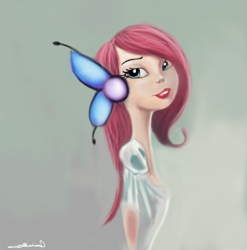 Size: 889x899 | Tagged: safe, artist:auroriia, fluttershy, human, bust, humanized, portrait, solo